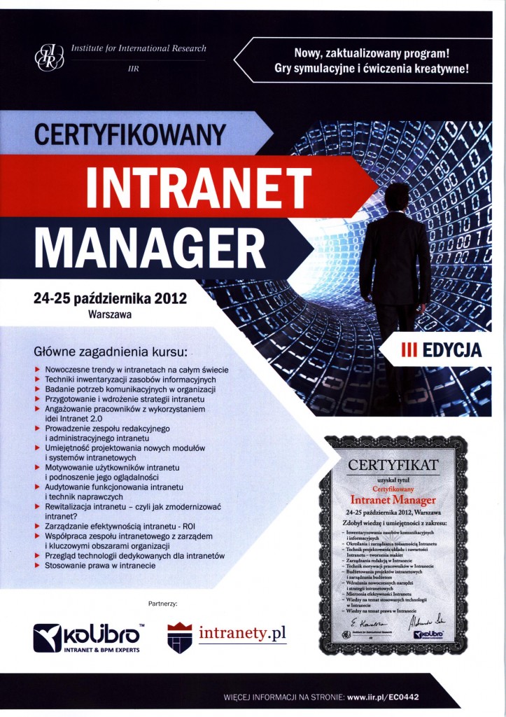 Certyfikowany Intranet Manager III